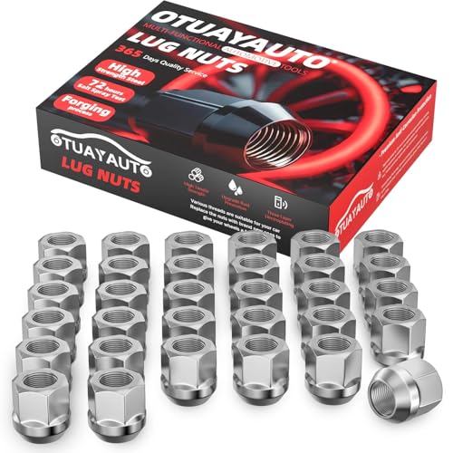 Image of OTUAYAUTO M14x1.5 Open End Lug Nuts, 32PCS Chrome Bulge Acorn Lug Nut Set