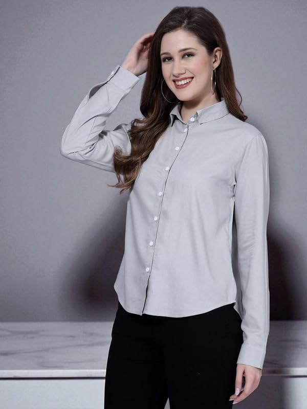 Image of OOMPH! Women's Cotton Regular Fit Floral Button Down Shirt