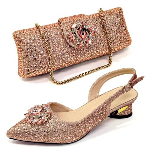 Ensemble chaussures talons hauts d'exception et sac de luxe en strass