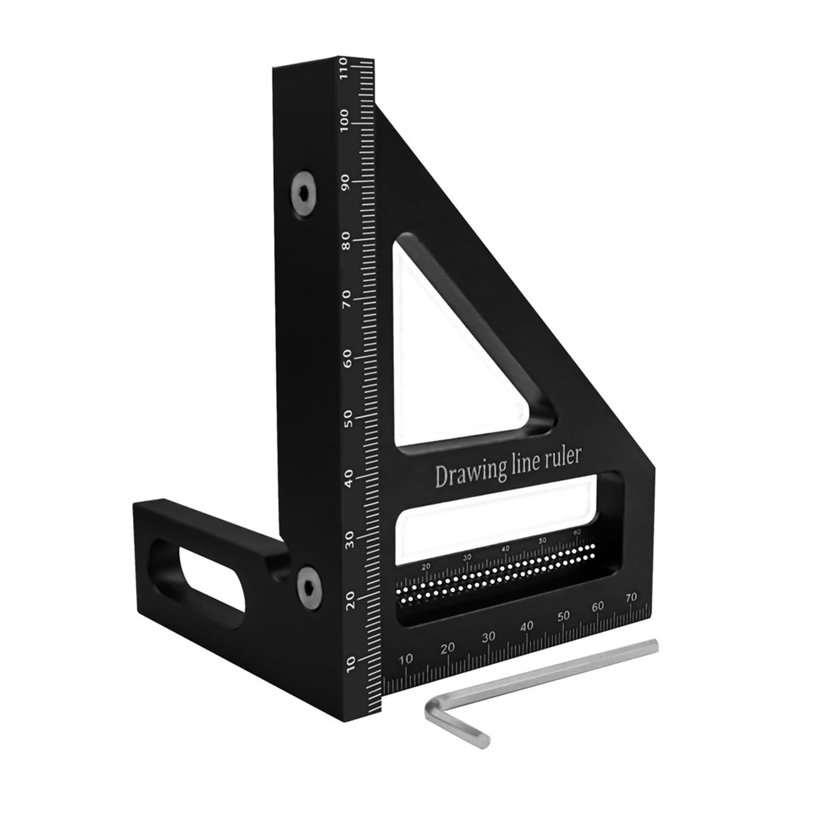 Angle Measuring Ruler 45 90 Degree Triangle Scriber Square Protractor Miters Triangle Ruler Measuring Tool for Woodworking Square Protractor