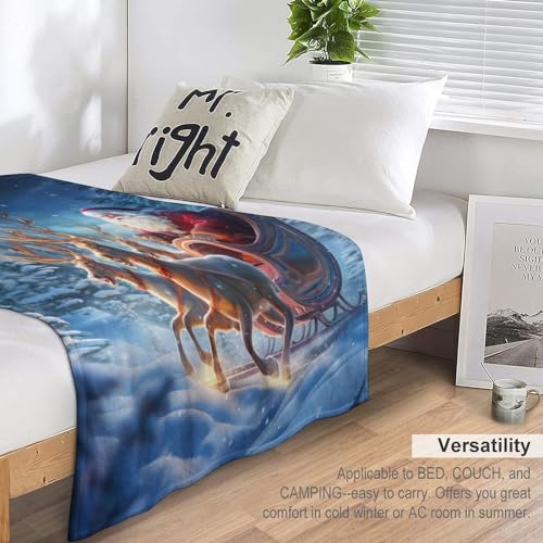 Couverture Le père Noël douce en flanelle pour voyager et canapé - 7