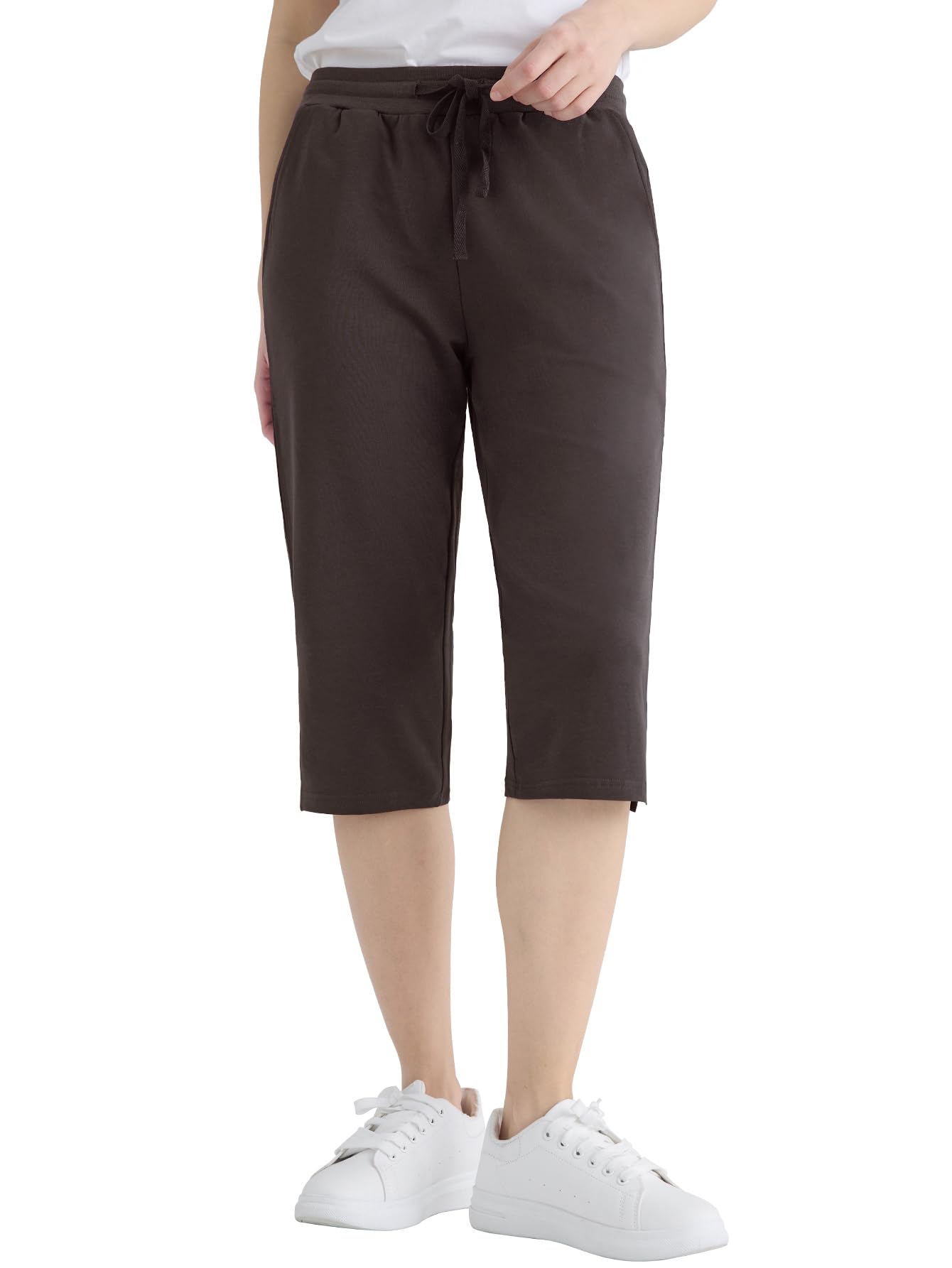Weintee Women's Petite Cotton Capris with Pockets