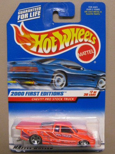 Hot Wheels - 2000 First Editions - Chevy Pro Stock Truck - Neon Orange - Collector #067 - 7/36 - Die Cast - Limited Edition - Collectible 1:64 Scale - image 1