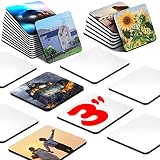 KLAQQED 3x3Inches Sublimation Blanks Refrigerator Magnets Sublimation Magnet Blanks, Large Sublimati