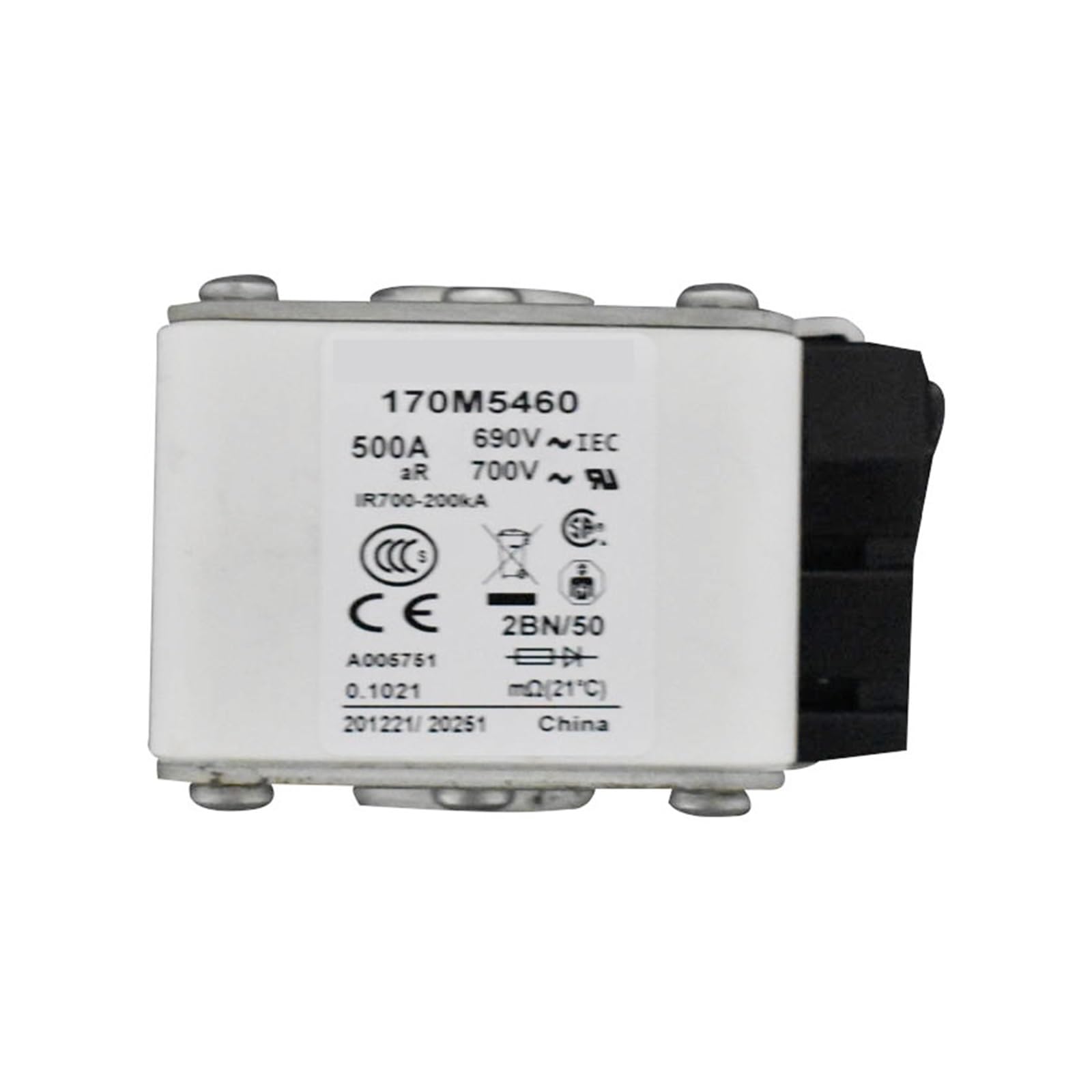Fusible rápido de bajo Voltaje 170M5460 componente para circuitos eléctricos