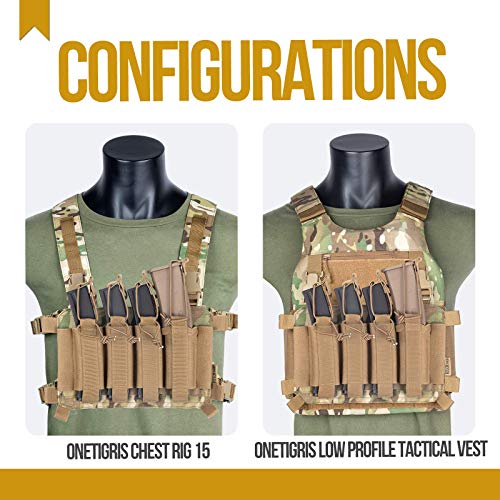 Onetigris Smg Magazine Pouch With Hook Backing Tactical Placard 04 For Mp5/Mp7 Magazines With Elastic Retention Straps (Multi) #TOP5