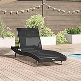hamacas rattan sintetico Color: Negro Genérico Tumbona Negro 70 x 197 x 82 cm Rattan Sintético y Metal,Mobiliario,Muebles de jardín,Asientos de Exterior,Tumbonas,Negro,17.95 KG,42009977