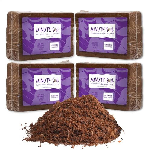 Minute Soil Organic Coco Peat 12 Pack &ndash; Lightweight Growing Bricks Expand to 18 Gal &ndash; Potting...