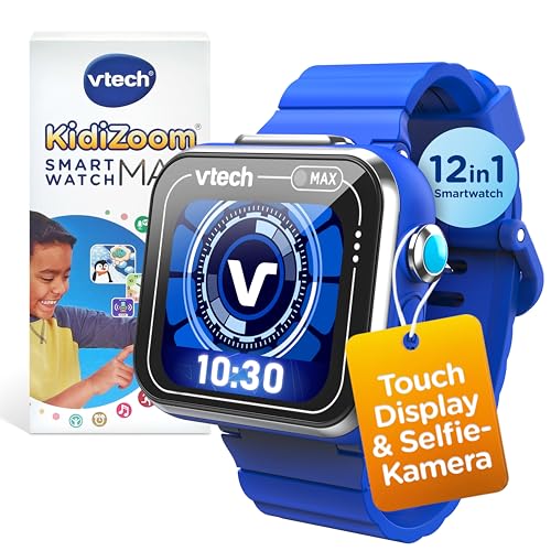Vtech KidiZoom Smart Watch MAX Blau I Kinder-Smartwatch mit Duokamera I...