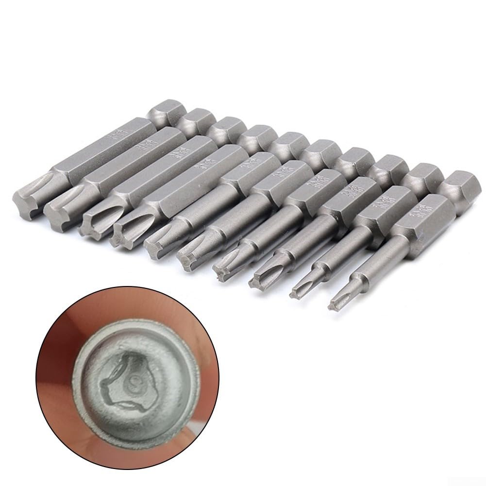Efficient Y3 Y4 Y5 Y6 Y8 Screwdriver Bits, 5Pcs Y Type Set, 50mm Hex Shank, Magnetic Tri Wing for Quick Screw Removal