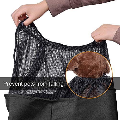 AOFOOK Dog Cat Sling Carrier Adjustable Padded Shoulder Strap with Zipper Pocket for Outdoor Travel (Black) - Image 5