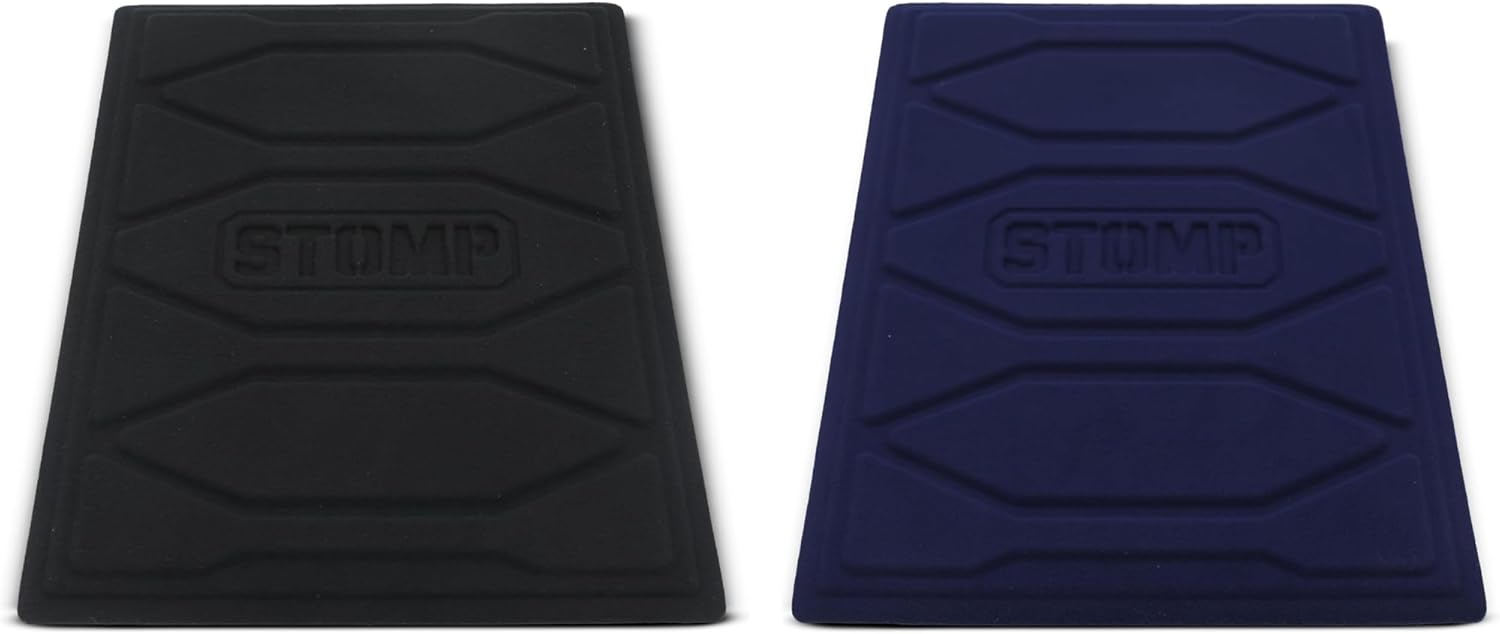 STOMP Athletics 2-Pack Mini Reusable Traction Mat Bundle for Basketball & Volleyball Shoes - Portable Non-Slip Shoe Cleaning Mats - Sticky Mat Alternative - Black & Navy