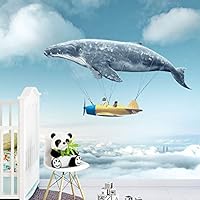 Wall Mural Cute Animals Removable Self-Adhesive Wallpaper Wall Decoration for Bedroom Living Room - 66x96 inches