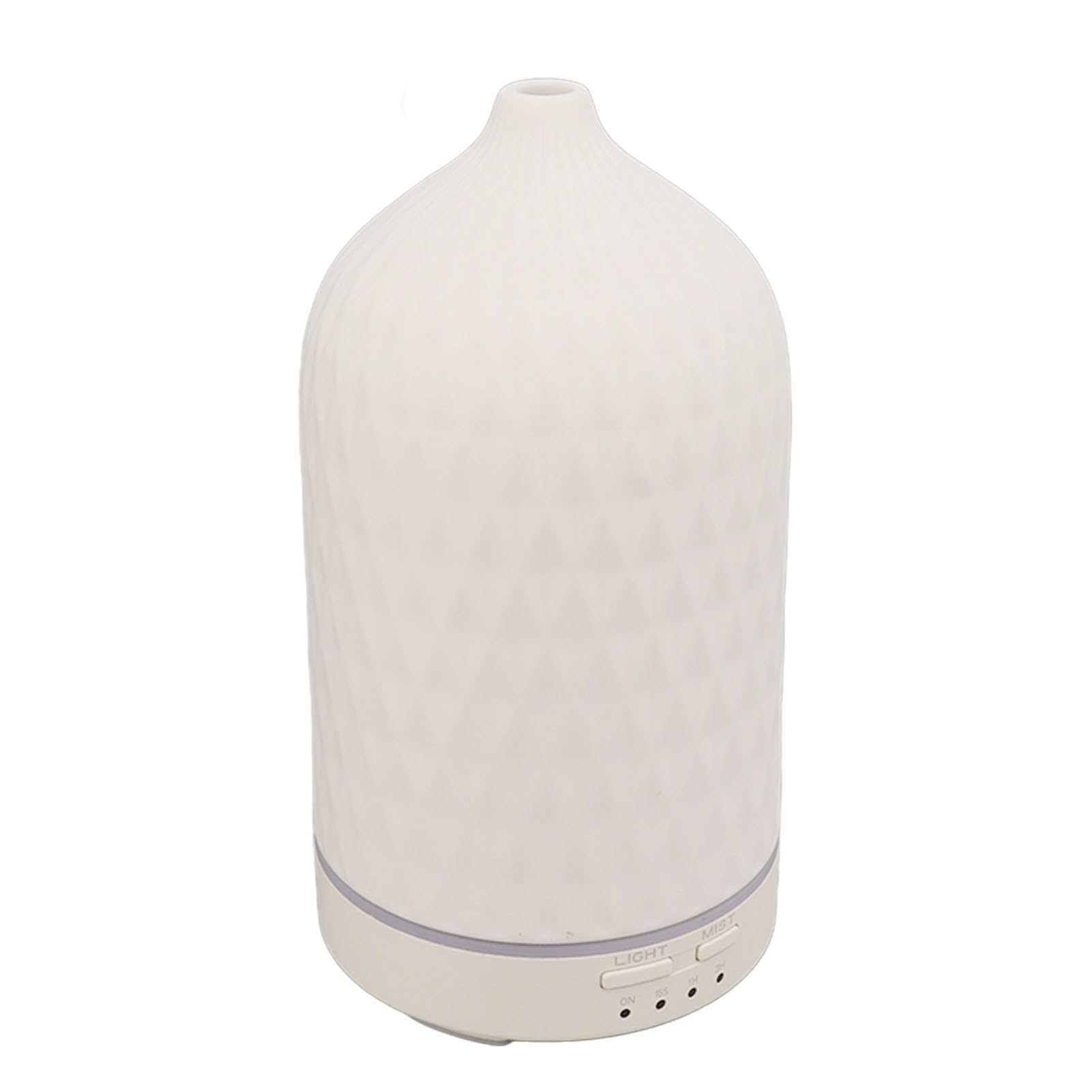 Fdit Diffusore Aromi Ceramico Ultrasuono, Umidificatore Nebbia Fresca con Luce LED 7 Colori, Timer Spegnimento Automatico per Ufficio Casa (Spina europea)