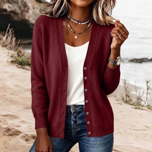 Cardigan Sweaters for Women V Neck Long Sleeve Knit Cardigans Shrug - image 2