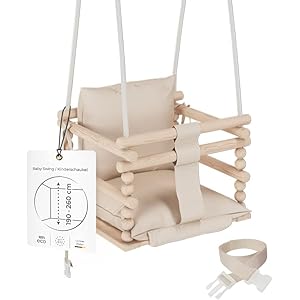 MAMOI® Babyschaukel, Schaukel Indoor, Holzschaukel für Baby und Kinder, Kinderschaukel, Schaukeln aus Holz, Kleinkinderschaukel für kinderzimmer und türrahmen, 3 in 1