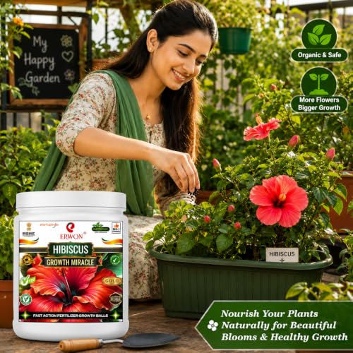 Image of Erwon Hibiscus GROWTH MIRACLE Fertilizer, Fast Action Organic Granules for rapid Growth and Heavy Flowering. (200 gm)