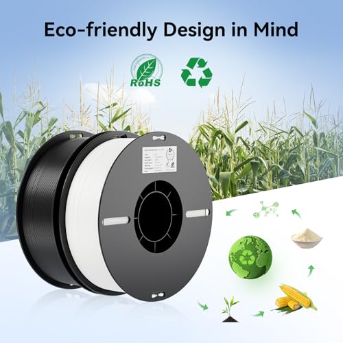 Image of Creality PLA 3D Printer Filament PLA Filament 1.75mm, Neatly Wound 3D Printing Filament 1.75mm, Dimensional Accuracy + /- 0.02 mm, Fit Most FDM 3D Printers, 1kg Spool (2.2lbs), Black
