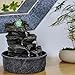 Zen'Light - Zimmerbrunnen Little Rock - Naturwasserfall mit Steineffekt und farbigem LED-Licht - Zen Tischdekoration Ideal für Meditation und Entspannung - Feng-Shui-Objekt Glück - H 23cm