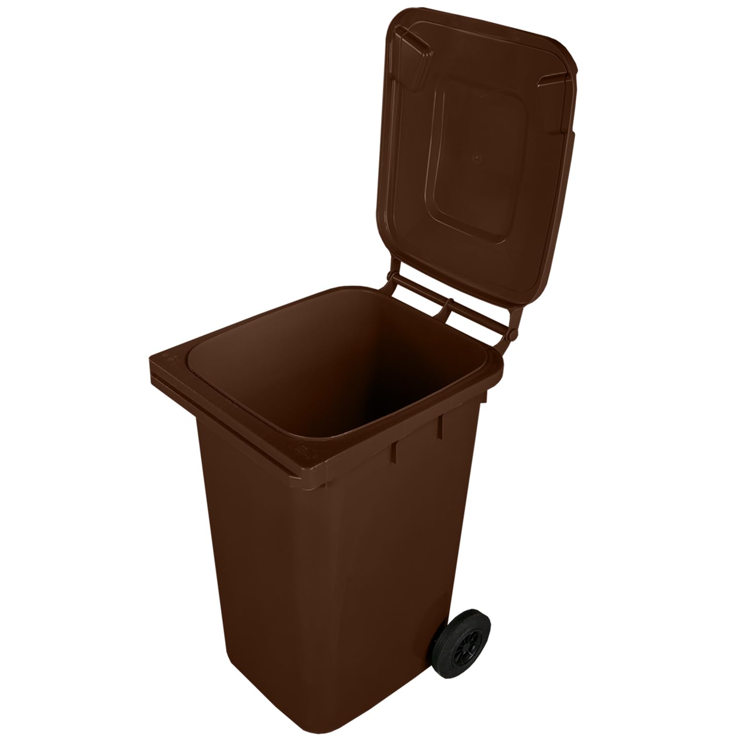 JESTIC Poubelle à roulettes 240 L Marron Tri Selectif garage XXL