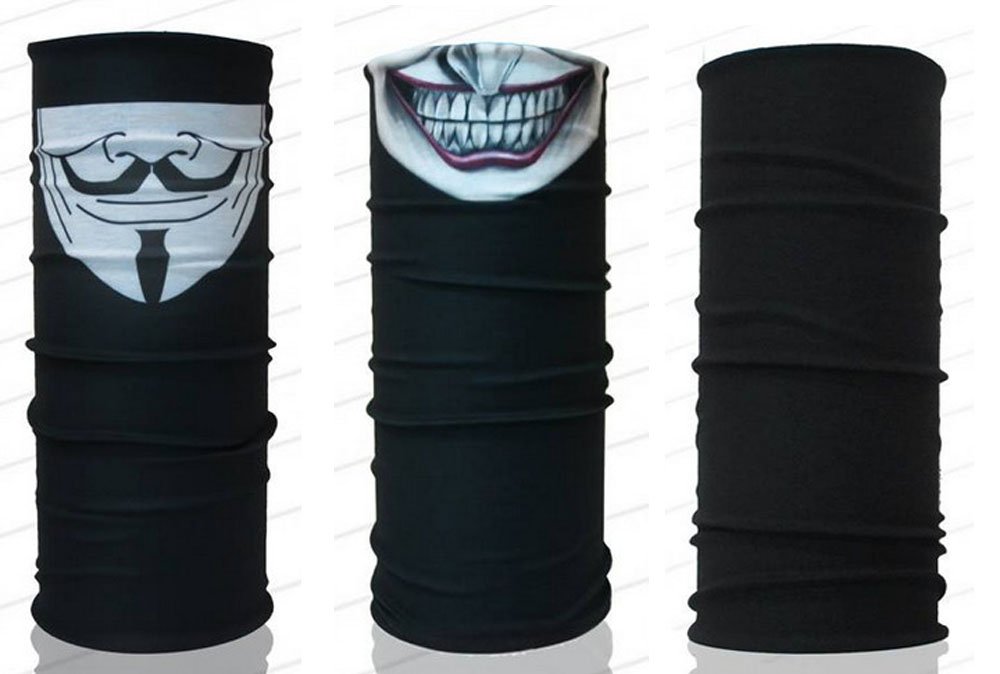 Buff Headwear V for Vendetta Joker Plain Black UV Protection Fishing Mask Scarf Bandana Headband 007050149