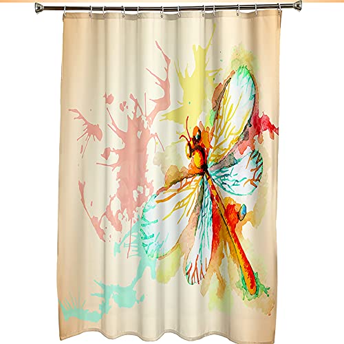 Rideau de douche anti moisissure KnSam 180x200 en polyester imperméable libellule