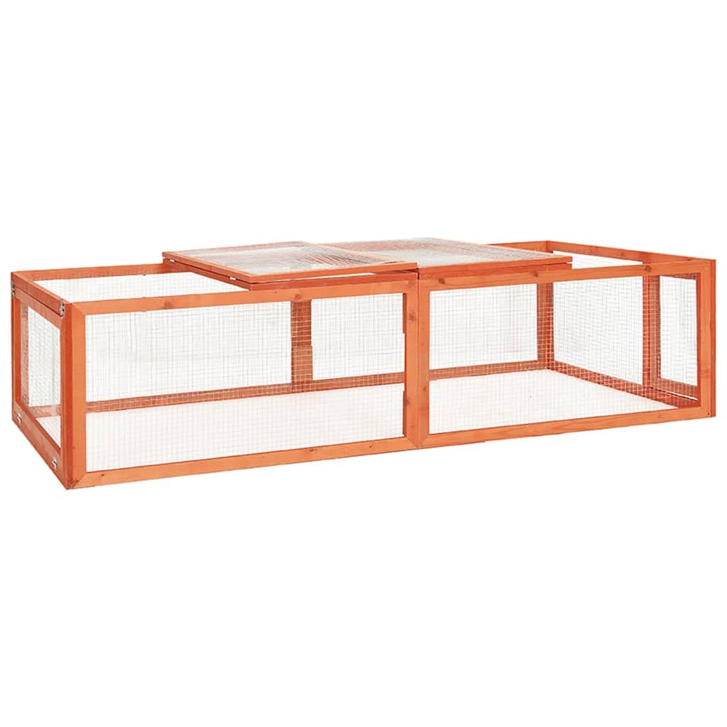 Mangloder - Gabbia per conigli in legno di abete massiccio con rete metallica in acciaio, 183 x 90 x 46,5 cm, per conigli e porcellini d'India
