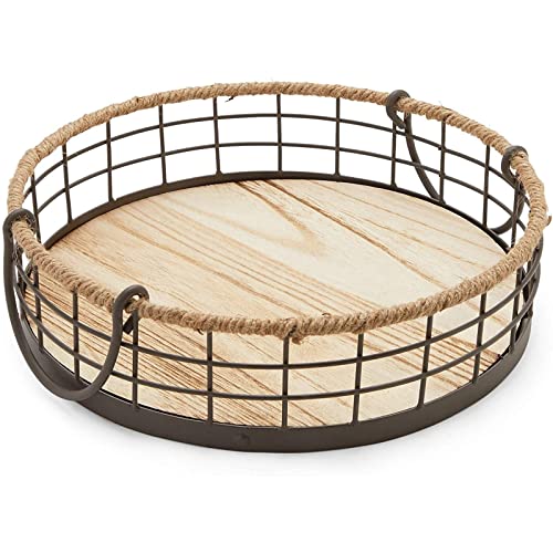 2 Pack Round Wire Baskets With Handles, Metal Storage Trays For Home Decor (2 Sizes) #TOP4