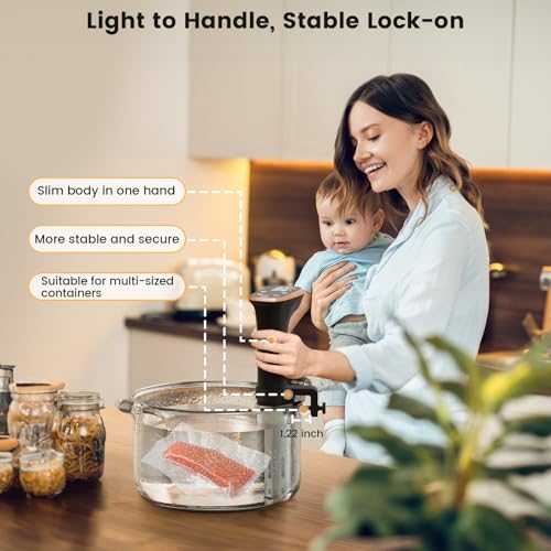 Image of BLITZHOME Sous Vide Cooker, IPX7 Waterproof Compact Sous Vide Machine Pro, with Recipes, Accurate Temperature & Timer, Fast Heating, 1100W Ultra Quiet Stainless Precision Immersion Circulator