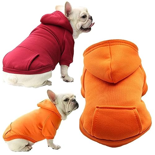 Felpa Con Cappuccio Per Cani Di Taglia Media E Grande - Morbida, Comoda, Lavabile, Colore Rosso Taglia 5XL