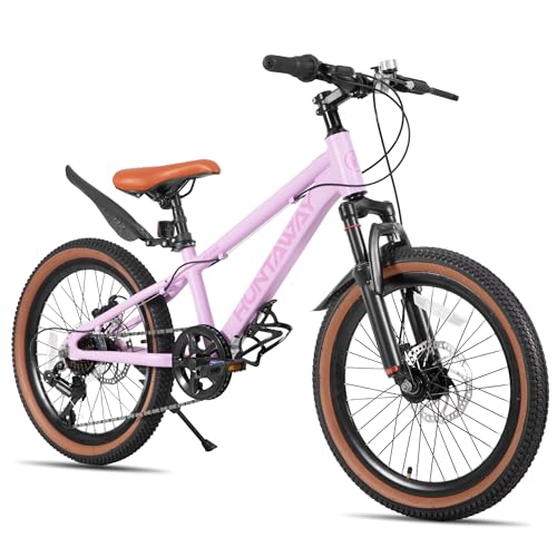 KEANO Huntaway 20 Zoll Kinderfahrrad, 20 Zoll Mountainbike mit 7 Gängen, 20 Zoll Kinderfahrrad für Jungen und Mädchen, rosa