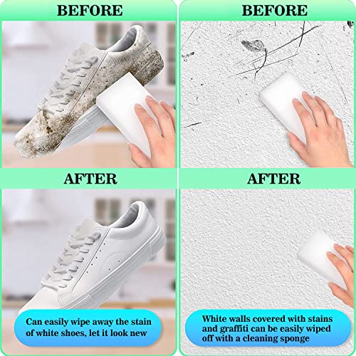 Image of Magic Sponge Eraser, 50Pack Melamine Sponge Foam Bulk Sheets Cleaning Pads, Multi-Functional Household Cleaning Sponges for Dish, Kitchen, Stove, Bathtub, Sink, Furniture