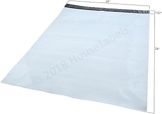 HouseLabels 24x24 Inch (Size #7) 500 Pcs Strong Poly Mailers Shipping Envelopes with Thick Self-sealing Adhesive, Waterproof and Tear Proof Multipurpose Envelopes, Keeps Items Safe & Protected