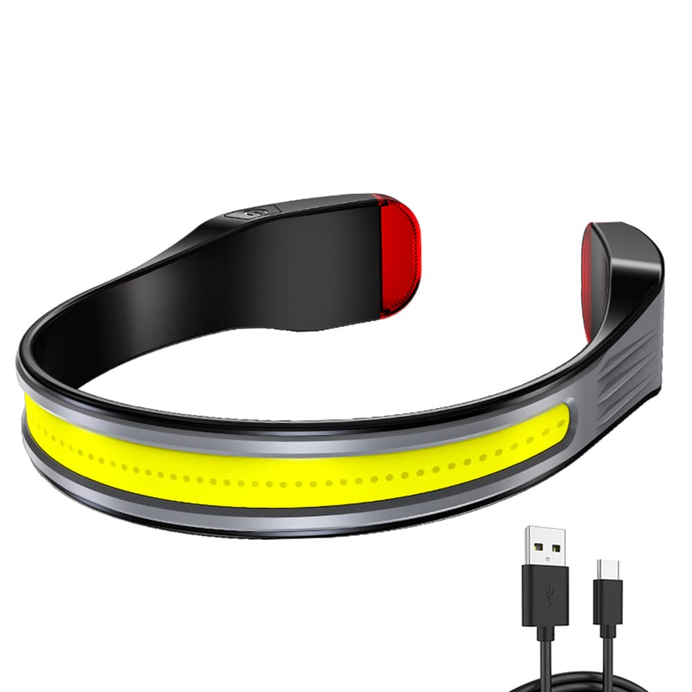 Lampada frontale ricaricabile con sensore intelligente, proiettore COB da 500 lumen, luce multimodale, campeggio, ciclismo, pesca, lettura, corsa notturna  39