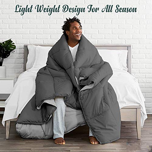 Image of Microfiber Reversible Comforter | Lightweight Blanket | Quilt for Super King Bed in Black & Orange Color 200 GSM