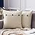 MIULEE Set of 2 Decorative Linen Throw Pillow Covers Cushion Case Triple Button Vintage Farmhouse Pillowcase for Couch Sofa Bed 18 x 18 Inch 45 x 45 cm Beige
