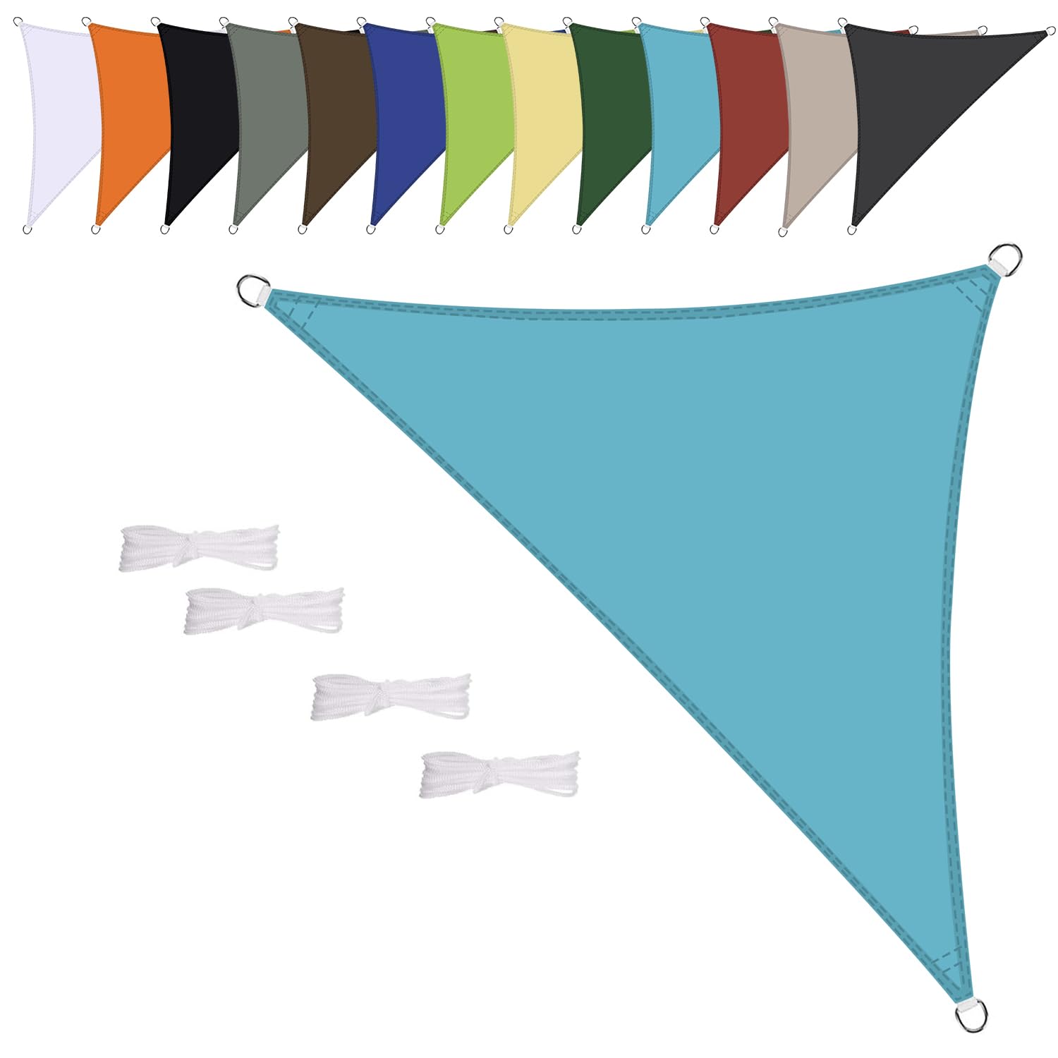 Voile d'ombrage triangle pour terrasse et jardin ombragé pendant l'été bleu