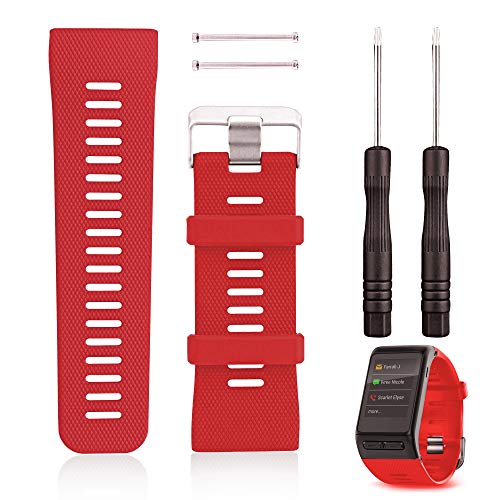 OOTSR Reemplazo de la Pulsera para el Reloj Garmin Vivoactive HR, Pulsera de Silicona Reloj Correa Smartwatch Banda para el Reloj Garmin Vivoactive HR Fitness (Rojo)