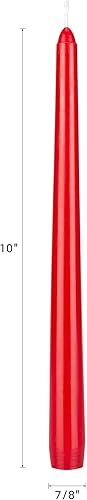 Miniatura 2 de Mega Candles 12 velas cónicas rojas sin perfume, velas de cera vertida a mano de 10 x 78 pulgadas, decoración del hogar, recepciones de boda, baby
