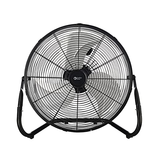 Comfort Zone Czhv18Bk 18” 3-Speed High-Velocity Cradle/Floor Fan With 180-Degree Adjustable Tilt, Convenient Carry Handle, And Rubber Feet For Stability, Black #TOP7