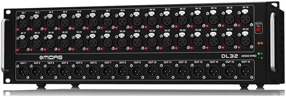 Midas M32 LIVE Digital Console for Live and Studio with 40 Input Channels, Bundle With Midas DL32 32-Input / 16-Output Stage Box with 32 Midas Mic Preamps, H&A XLR M to F Cable - 25'