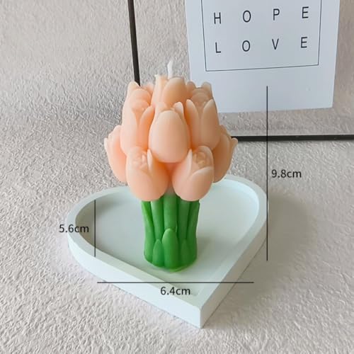 Image of Flesh - Pink Tulip Scented Candle, Premium Wax, Soothing Fragrance, Ideal Gift for Home Decor Special Occasions, Enhances Home Aesthetic