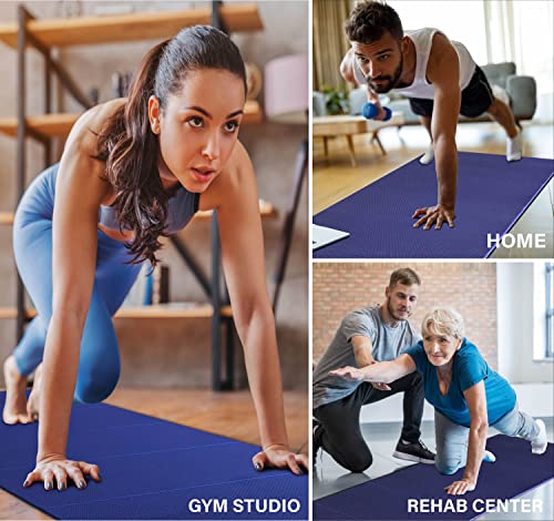 Foldable Yoga Mat-1/4 Inch Thick - Easy To Storage Travel Yoga Mat Foldable Lightweight For Fitness - Anti Slip Folding Exercise Mat For Yoga, Pilates, Home Workout & Floor Exercise(Dark Blue/Pink) #TOP5