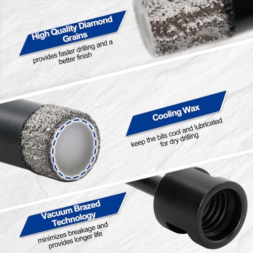 image for SHDIATOOL Diamond Core Drill Bits 2PCS 1/4 Inch for Porcelain Ceramic 