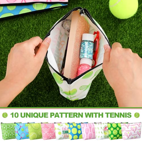 10 pièces trousses de maquillage de tennis cadeaux de tennis pour femmes dames 8,7 x 5,9 po – Image 3