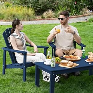 Stackable Adirondack Chair All Weather HDPE Outdoor Patio Chair Durable and Space Saving Design for Easy Storage Ideal for Porch Lawn or Garden Navy