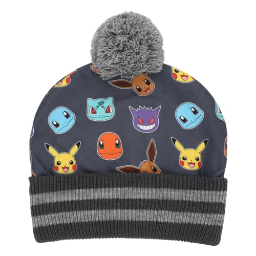 Pokemon Character Collage Youth Cuffed Beanie and Gloves Set2