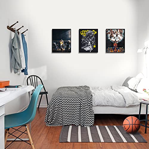 Set Of 3 King James Poster Wall Art Canvas, Basketball Sports Superstar Theme Poster, La Lakers Poster Wall Art Print, Lebron Artwork Fans Gift For Home Bedroom Wall Decor(8X10",Unframed) #TOP4