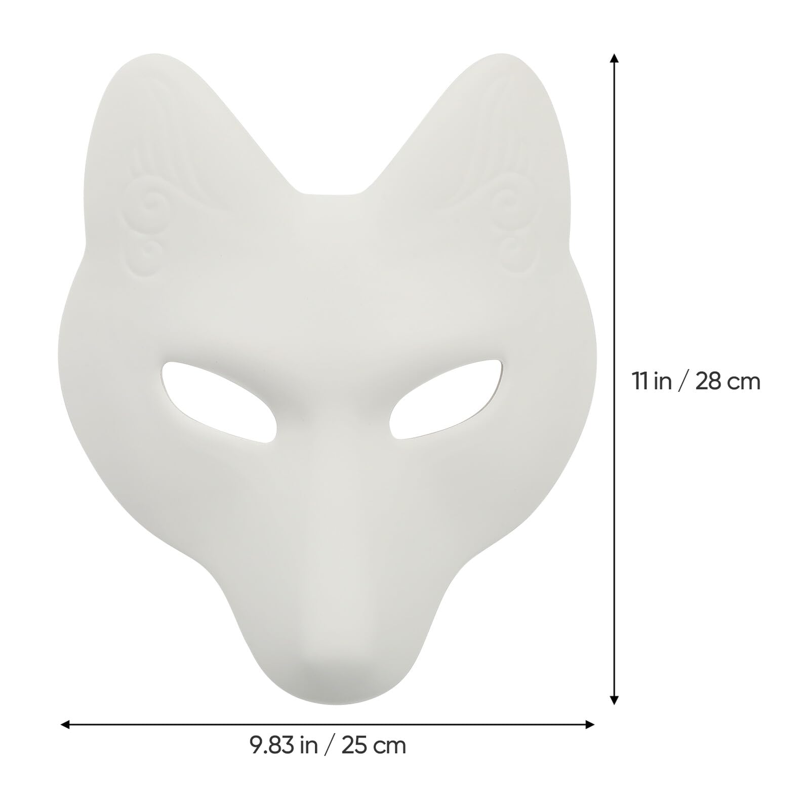 VICASKY 4 Maschere Volpe Bianche da Te in PU Sicuro Maschere Vuote per Pittura e Decorazione per Feste Halloween e Cosplay DIY e Personalizzabile