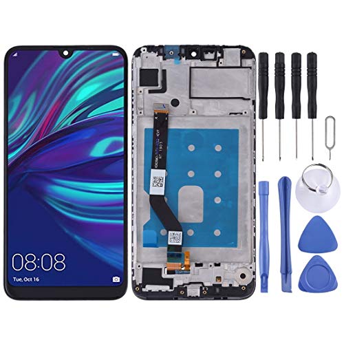 Bloc écran LCD Huawei Y7 2019 tactile réactif avec cadre et kit outils noir